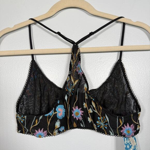 Free People Intimately Embroidered Floral Mesh Bralette NWT Size M Boho Festival - Picture 5 of 5